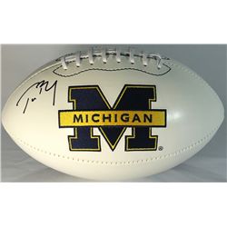 Tom Brady Signed Michigan Logo Football (Tri-Star COA)