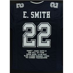 Emmitt Smith Signed Cowboys Stat Jersey (JSA COA)