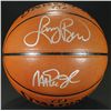 Image 1 : Larry Bird & Magic Johnson Signed Basketball (PSA COA)