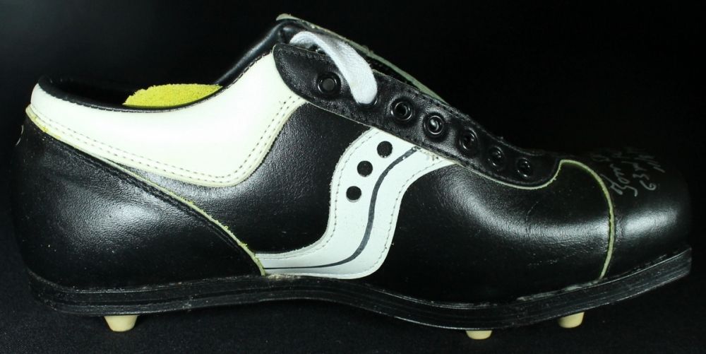 Tom Dempsey Signed Kicking Cleat Inscribed "63yd Field Goal 11/8/76