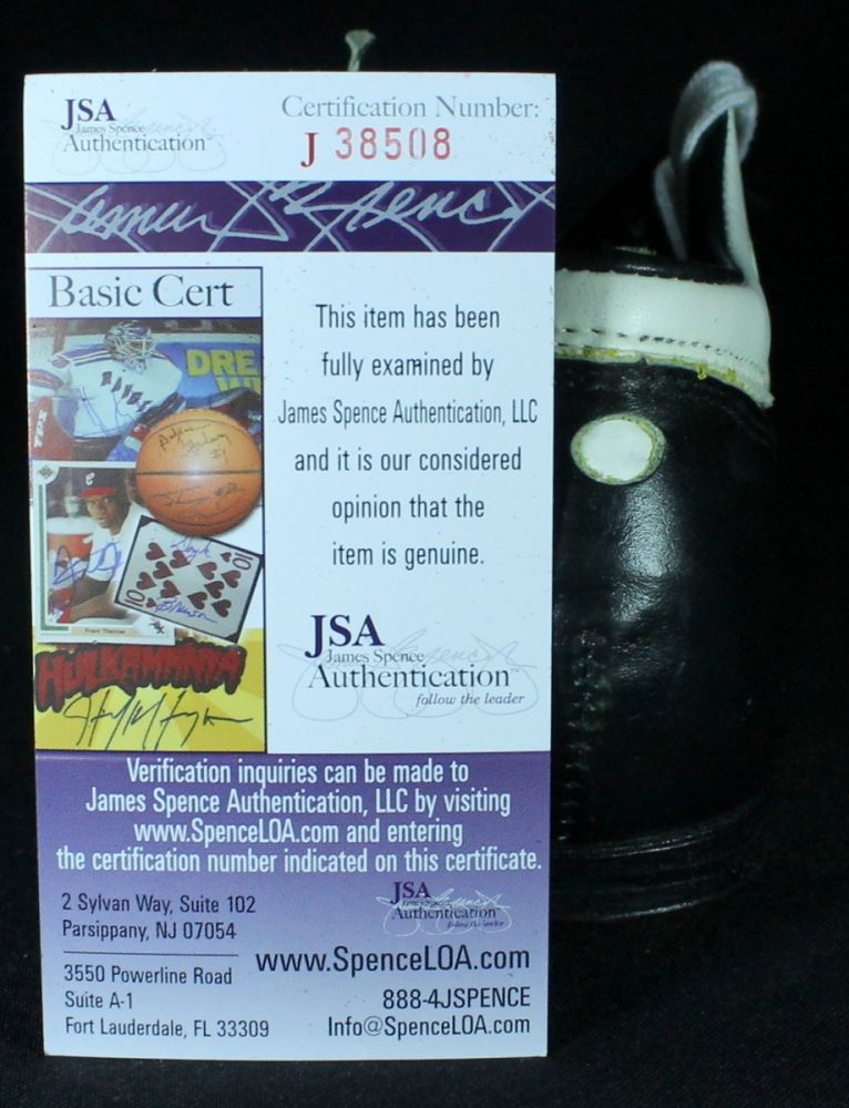 Tom Dempsey Signed Kicking Cleat Inscribed "63yd Field Goal 11/8/76