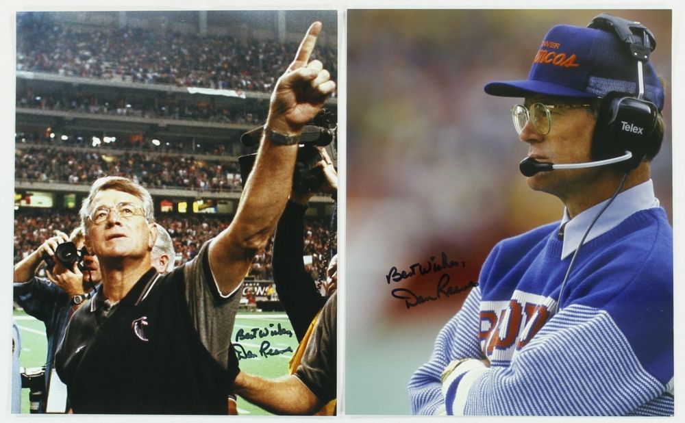 Lot of (2) Dan Reeves Signed 8x10 Falcons & Broncos Photos Inscribed ...