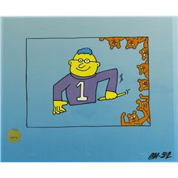 Keith Haring Original "Sesame Street" Hand-Painted Animation Cel (PA LOA)