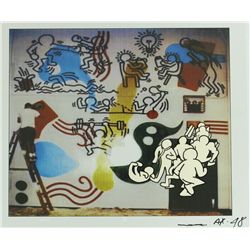 Keith Haring Original "Sesame Street" Hand-Painted Animation Cel (PA LOA)