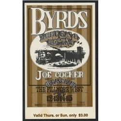 The Byrds & Joe Cocker #177 Authentic Original 1969 Fillmore West Concert Ticket (Thursday or Sunday