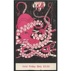 Country Joe Authentic Original 1968 Fillmore West Concert Ticket (Friday Ticket)
