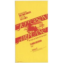 The Jefferson Airplane Authentic Original 1966 Fillmore West Concert Postcard