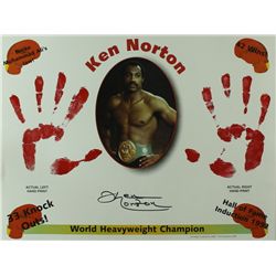 Ken Norton Signed 17x22 Lithograph With Original Handprints (SOP COA)