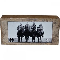 Authentic Notre Dame Brick with "4 Horsemen" Image & Nameplate (Steiner LOA)