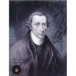 Patrick Henry Relic Photo with Authentic Piece of Wood From His Home