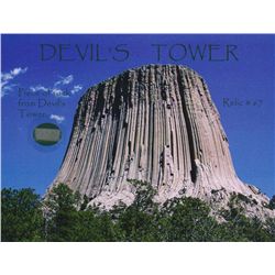Devil's Tower Relic Photo with Authentic Piece of Rock from Devil's Tower