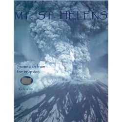 Mt. St. Helens Relic Photo with Authentic Ash from the eruption