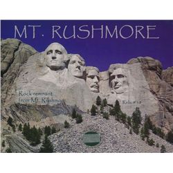 Mt. Rushmore Relic Photo with Authentic Rock remnant from Mt. Rushmore