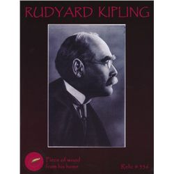 Rudyard Kipling Relic Photo with Authentic Piece of Wood From His Home