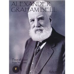 Alexander Graham Bell Relic Photo with Authentic Piece of Wood From His Home