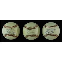 Lot of (3) Brandon Webb Signed OML Baseballs (PA LOA)