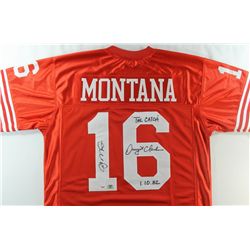 Joe Montana & Dwight Clark Signed "The Catch" 49ers Jersey With (2) Inscriptions (PSA COA)