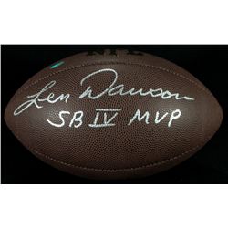 Len Dawson Signed Football Inscribed "SB IV MVP" (Schwartz COA)