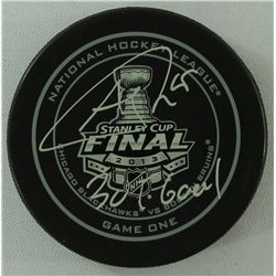 Andrew Shaw Signed 2013 Stanley Cup Finals Game One Logo Hockey Puck Inscribed "3 OT Goal" (Schwartz