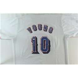 Michael Young Signed Rangers Jersey (JSA COA)