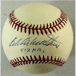 Eddie Mathews Signed Braves ONL Baseball Inscribed "512 HR's" (SOP COA)
