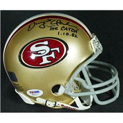 Dwight Clark Signed 49ers Mini-Helmet Inscribed "The Catch" & "1-10-82" (Clark Hologram & PSA COA)