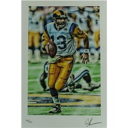 Kurt Warner Rams Limited Edition 12x18 Lithograph #32/50