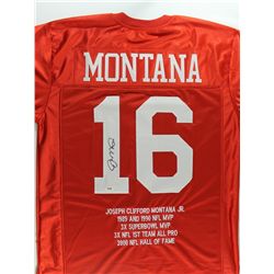 Joe Montana Signed 49ers Stat Jersey (PSA COA)