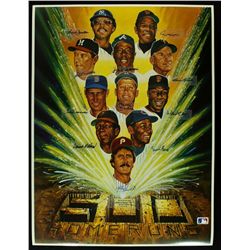 MLB 500 Home Run 18x24 Lithograph with Mickey Mantle, Willie Mays, Hank Aaron, Ted Williams