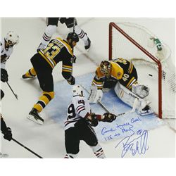 Bryan Bickell Signed 2013 Stanley Cup Finals Game Six 16x20 Photo Inscribed "Game Tying Goal 1:16 To