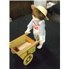 Image 2 : Porcelain Doll With Musical Cart doll is approx 12" tall the cart is 7" x 5" x H 5.5  new condition 