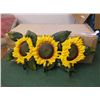 Image 1 : 3 Hook Resin Sunflowers Set of three (9 Hooks) Heavy resin sunflowers with hardware for attachment, 