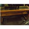 Image 2 : Glass Top Oak Sofa Table