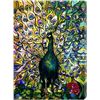 Image 1 : 'Fine Peacock' Stretched Canvas Art