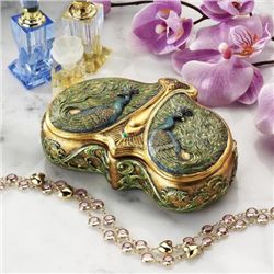 Art Nouveau Twin Peacock Keepsake Box