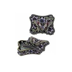 Multi-Color Butterfly and Flower Trinket Box