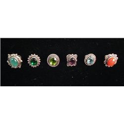 6 Assorted German Silver Rings Size 7