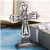 Image 1 : Pewter Color Cross Statue with Ivory Enamel Inlay