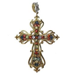 Stunning Dallas Prince Gold over Silver Multi-sapphire