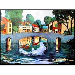 Canal by Baker - Venice Canal Original Acrylic Signed