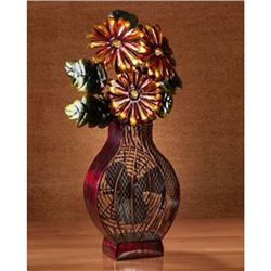 Metallic Figurine Floral Fan