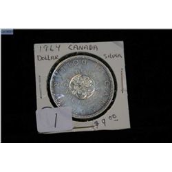 1964 Canadian silver dollar
