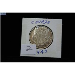 1940 Canadian 50 cent piece
