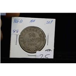 1911 Newfoundland fifty cent piece