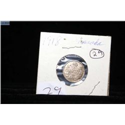 1918 Canadian five cent coin