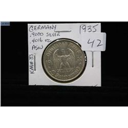 1935 Nazi five Reich mark coin