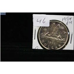 1954 Canadian silver dollar