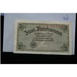 A Zwei Reichsmark note