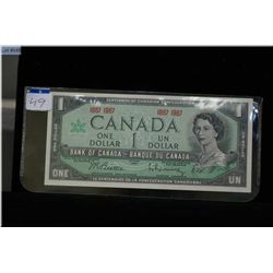 1867-1967 one dollar Centennial note