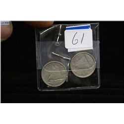 Two 1948 Canadian dimes